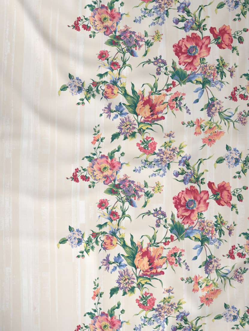 gm floral 180 tc 100% cotton digital print white & orange double bedsheet with 2 pillow covers - 18058957 -  Standard Image - 1