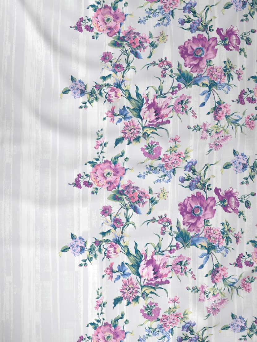 gm floral 180 tc 100% cotton digital print white & orange double bedsheet with 2 pillow covers - 18058958 - Standard Image - 1