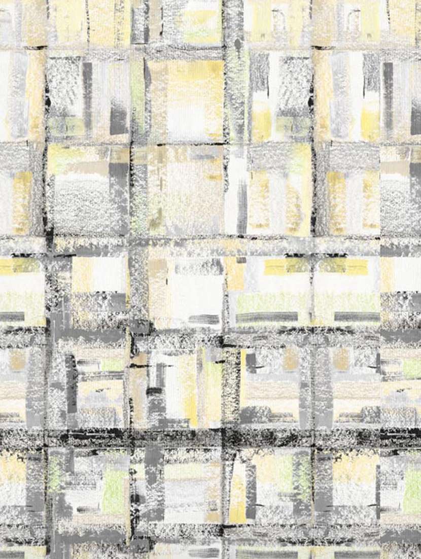 gm abstract 144 tc 100% cotton digital print yellow & grey double bedsheet with 2 pillow covers - 18059012 -  Standard Image - 1