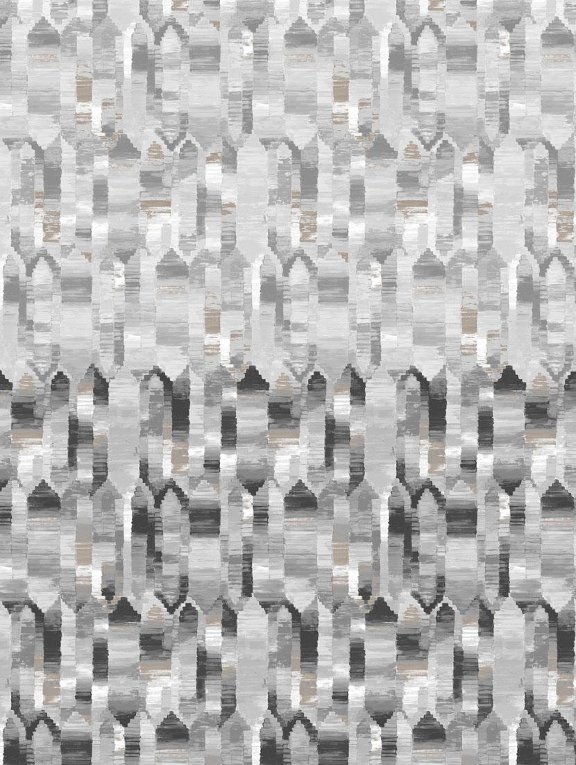 gm geometric 180 tc 100% cotton digital print grey double bedsheet with 2 pillow covers - 18059055 -  Standard Image - 1