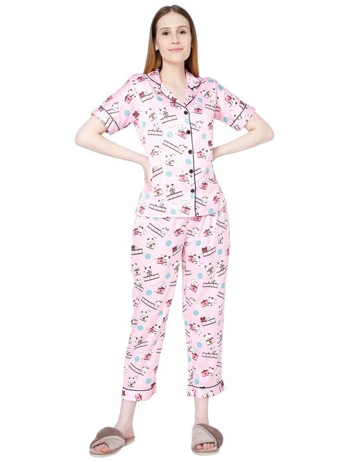 printed nightwear pyjama set - 18059964 - Standard Image - 0