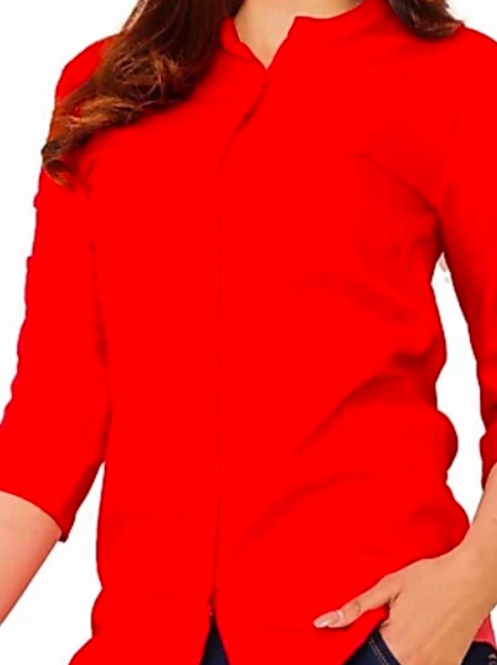 red khadi cotton top - 18060252 - Standard Image - 1