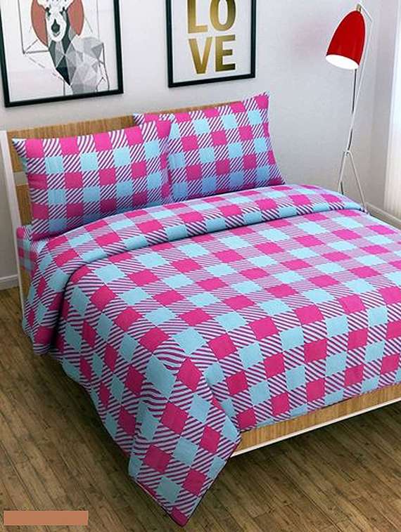 pink cotton blend bedsheet