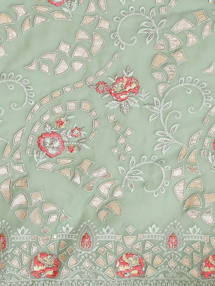Women's Embroidered Saree With Blouse