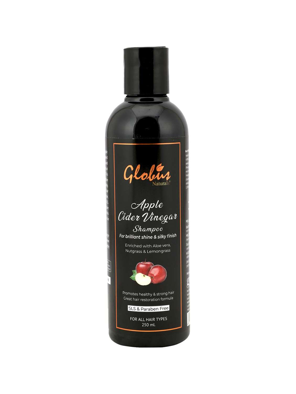 globus naturals apple cider vinegar shampoo 250 ml