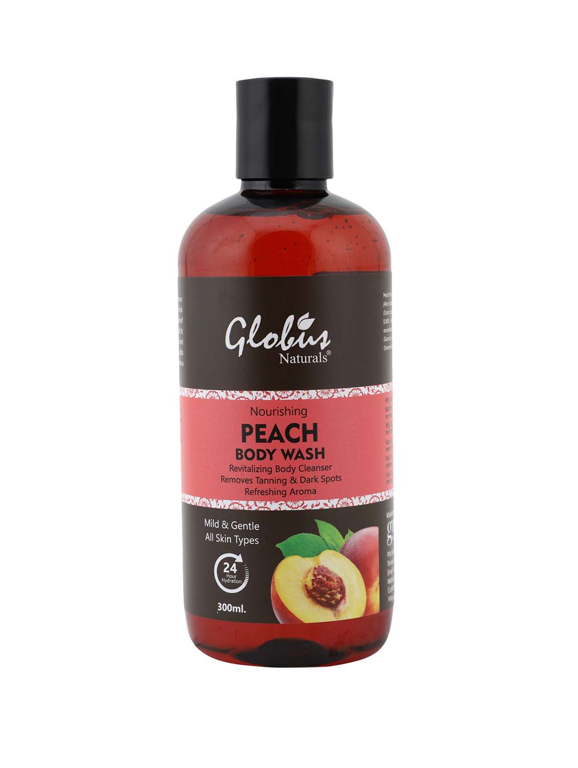 globus naturals refreshing peach body wash 300 ml