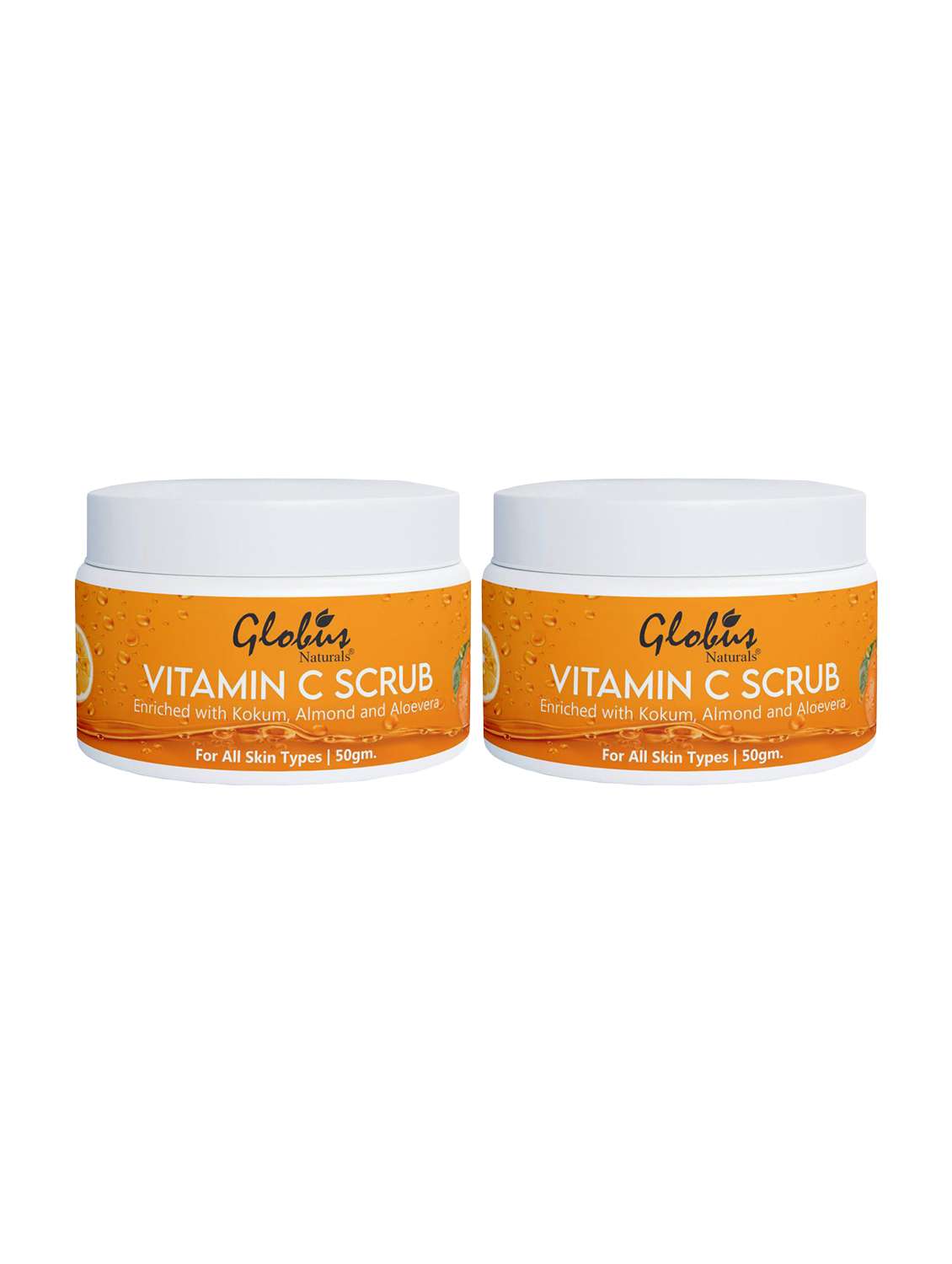 globus naturals vitamin-c brightening scrub 50g (pack of 2)