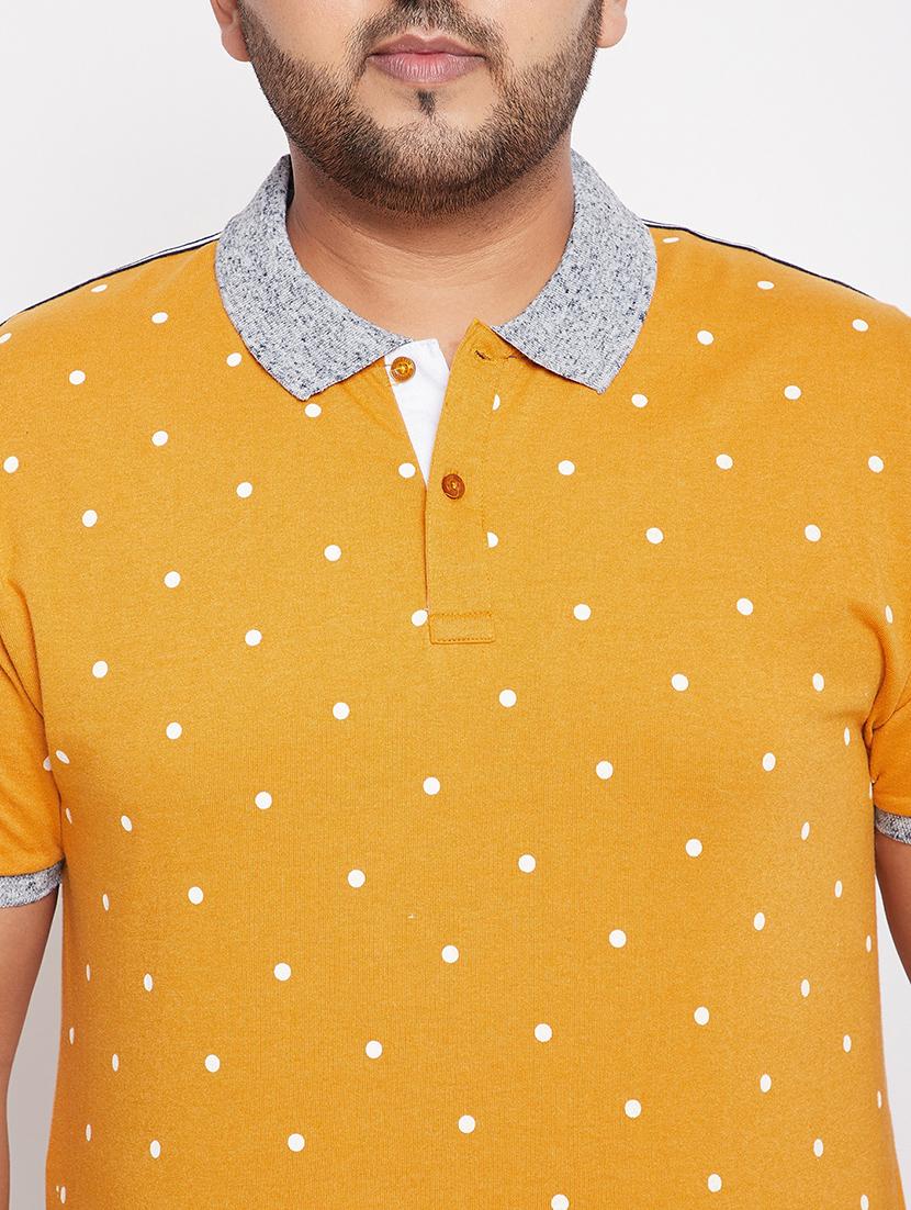 mustard yellow printed polo-t-shirt - 18065540 - Standard Image - 4