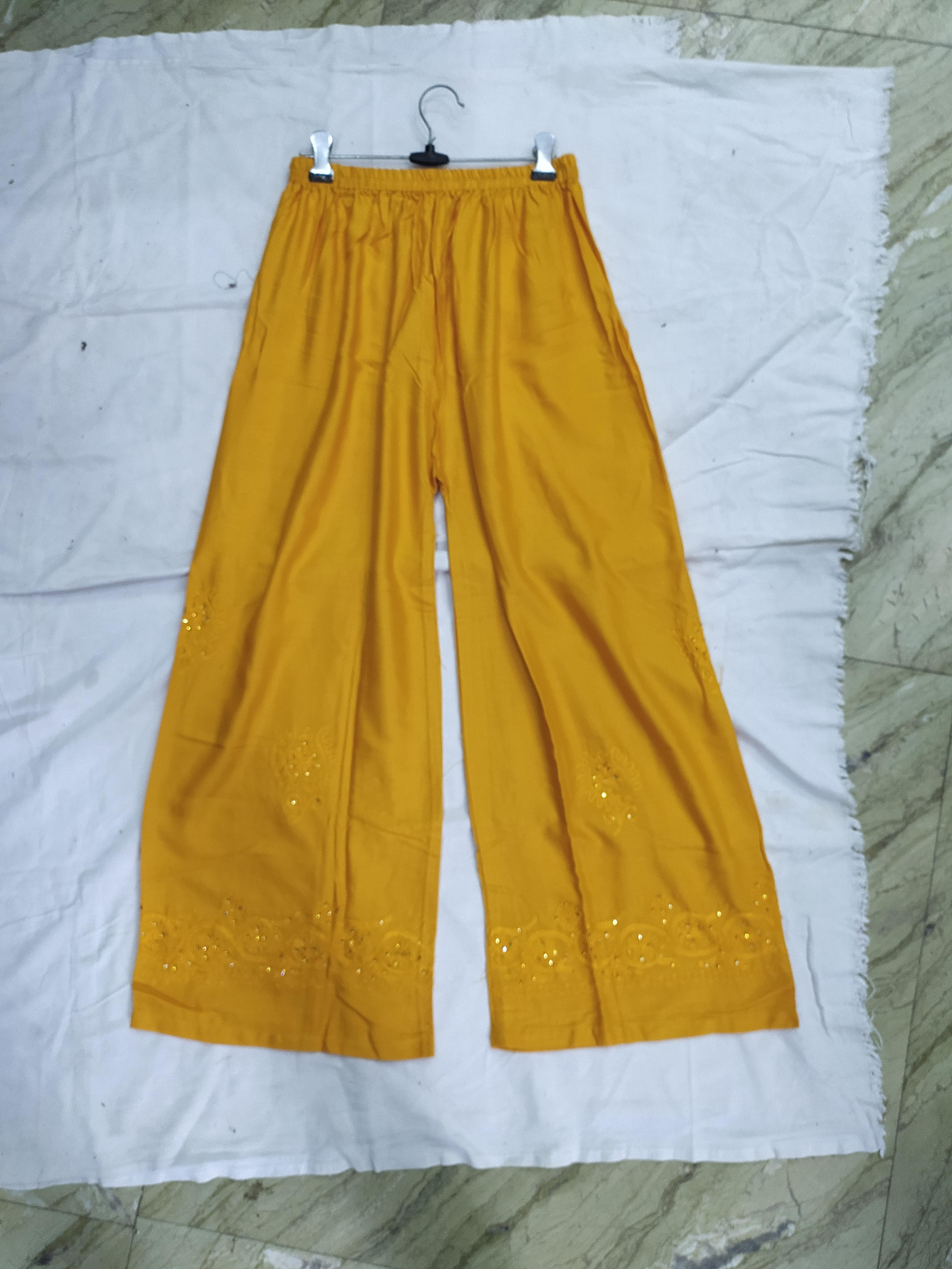 plazo plas sharara yellow - 18065759 - Standard Image - 1
