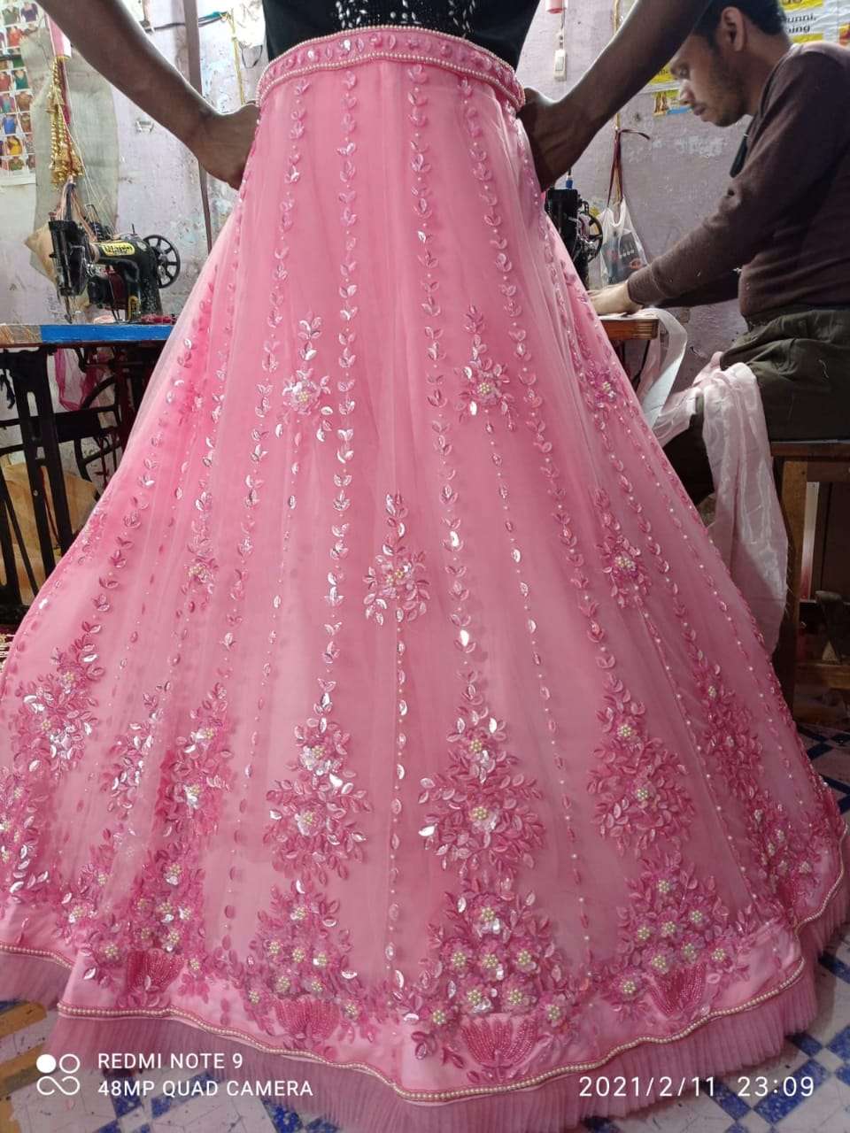 net lehenga hand work  - 18065781 -  Standard Image - 1