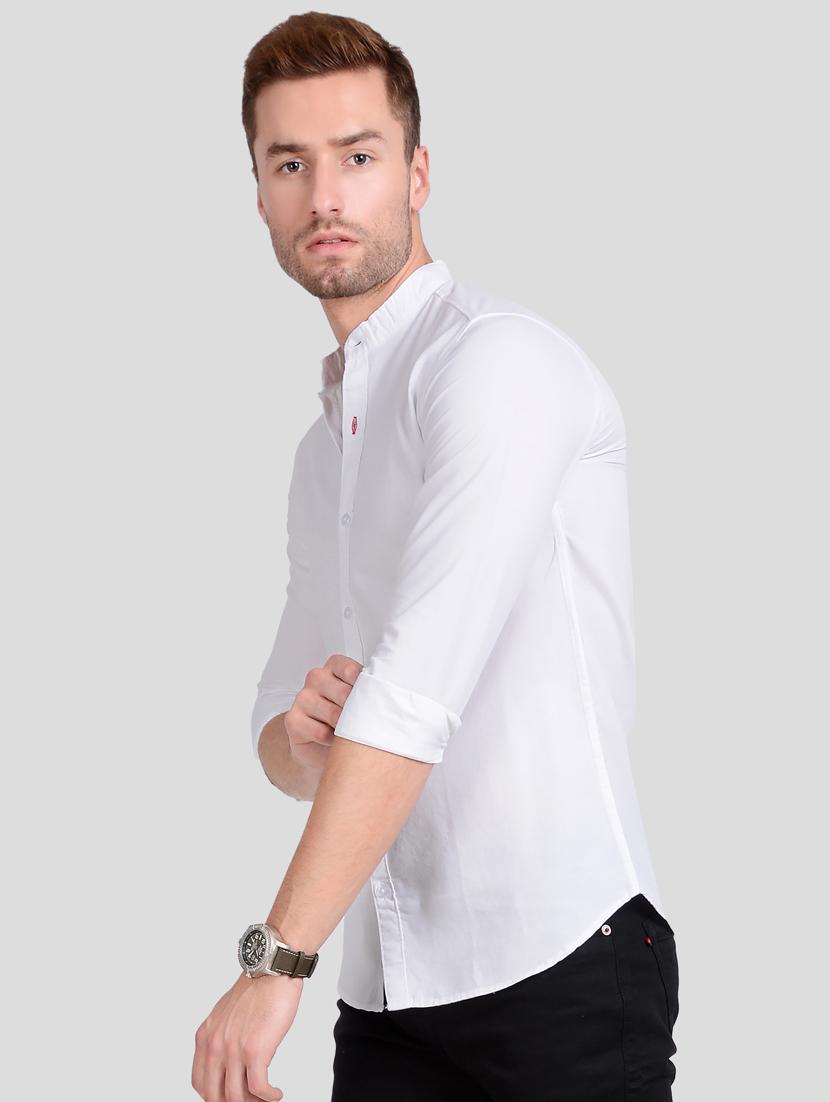 white solid casual shirt - 18066142 - Standard Image - 1