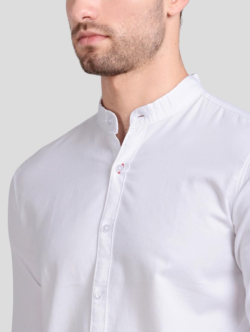 white solid casual shirt - 18066142 - Standard Image - 4