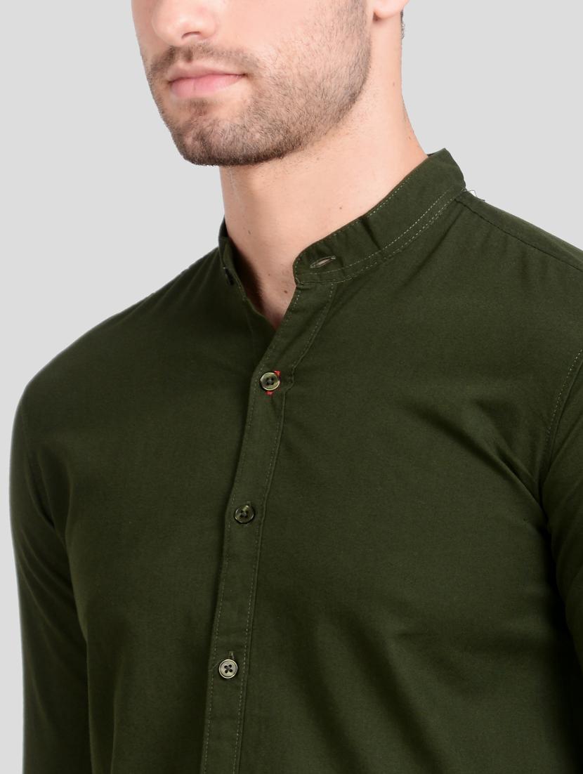 green solid casual shirt - 18066145 - Standard Image - 4