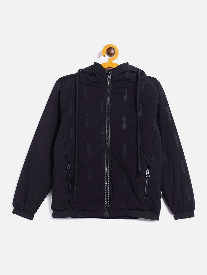 black polyester bomber jackets & coat