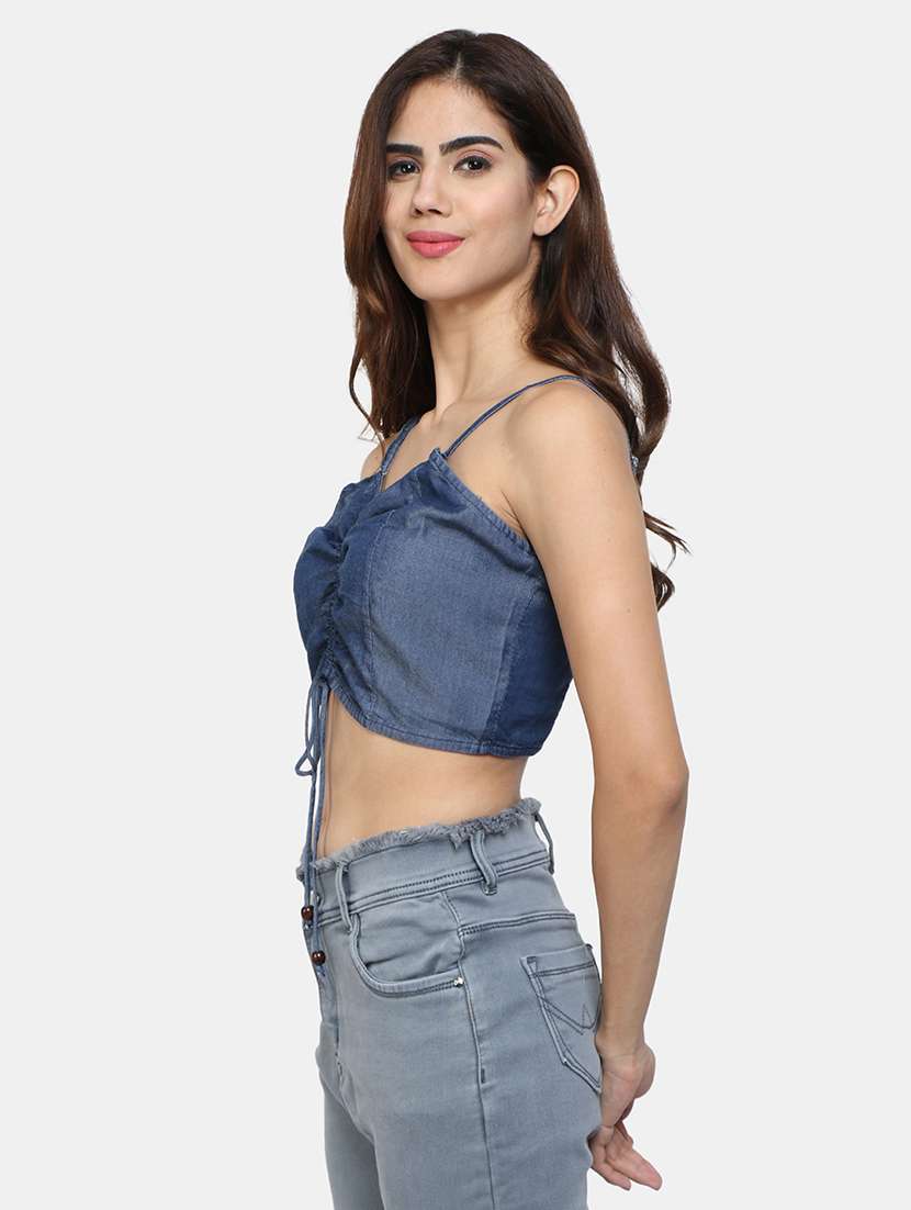 women's crop v neck top - 18066839 -  Standard Image - 1
