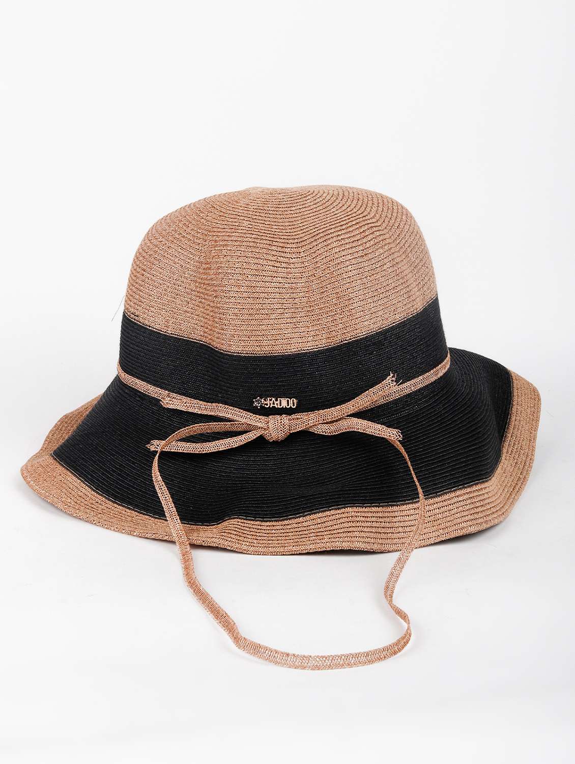 black and brown colored bucket hat