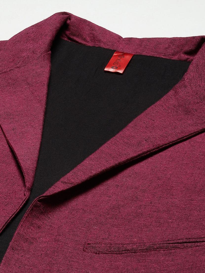 magenta cotton casual blazer - 18067008 - Standard Image - 4