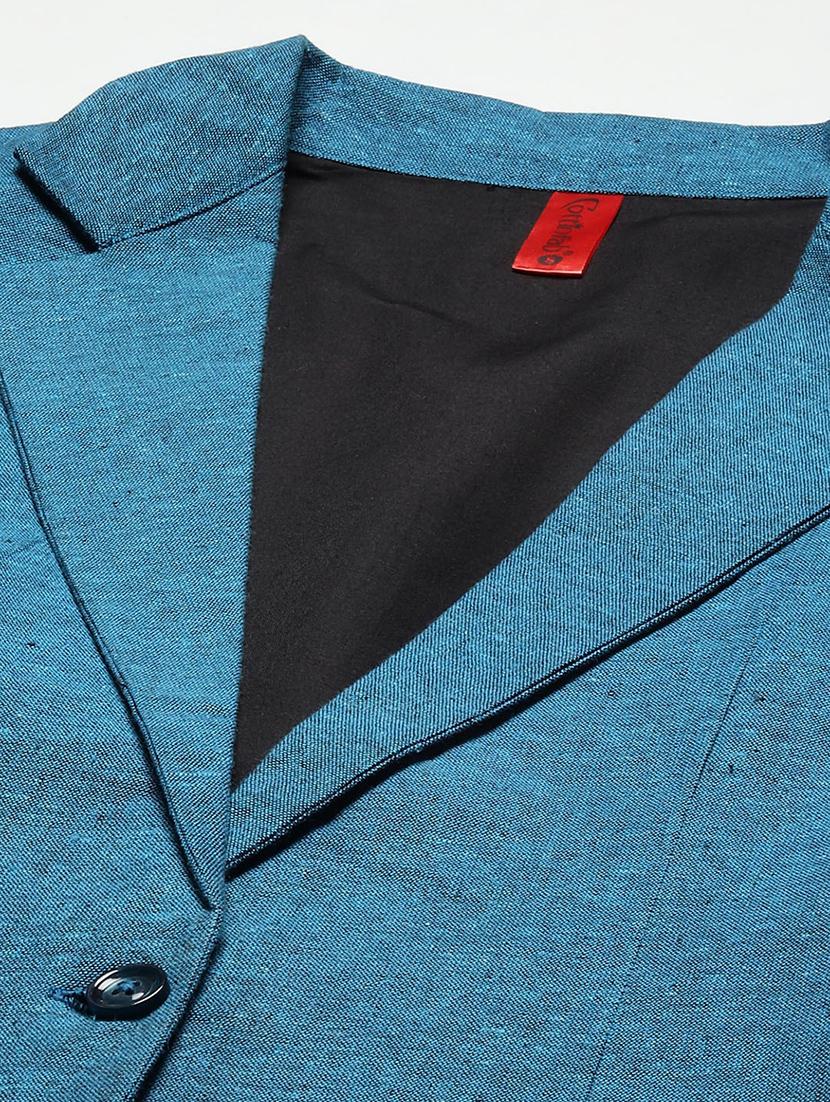 blue cotton casual blazer - 18067009 - Standard Image - 4