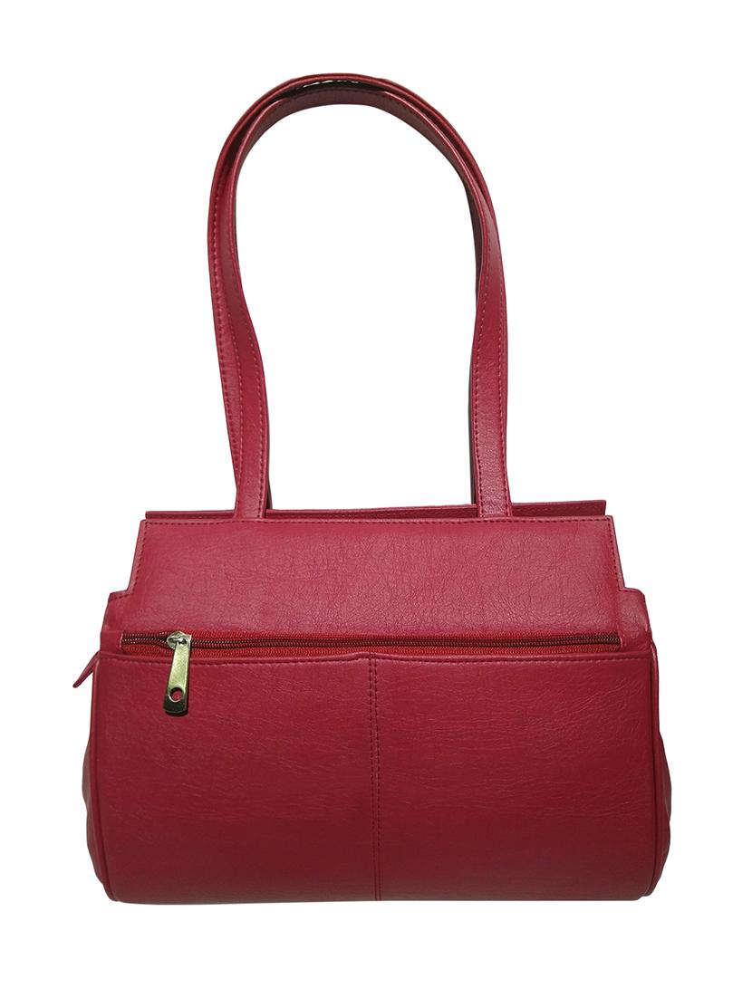 maroon leatherette (pu) handbag - 18067021 - Standard Image - 1