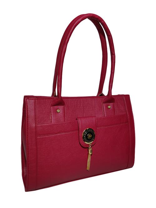 maroon leatherette (pu) handbag - 18067026 - Standard Image - 0