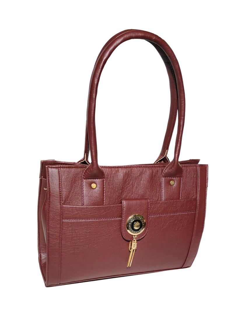 brown leatherette (pu) handbag - 18067029 - Zoom Image - 0