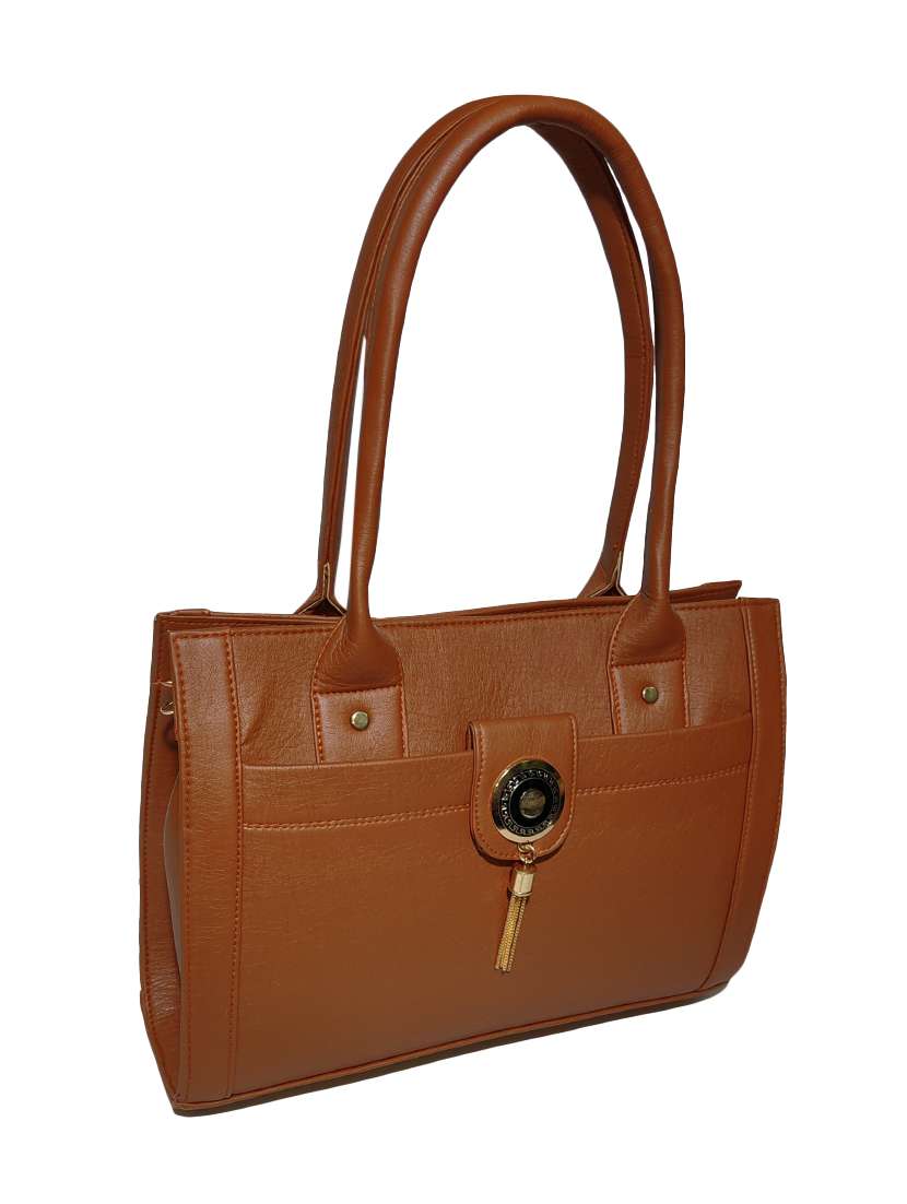 tan leatherette (pu) handbag