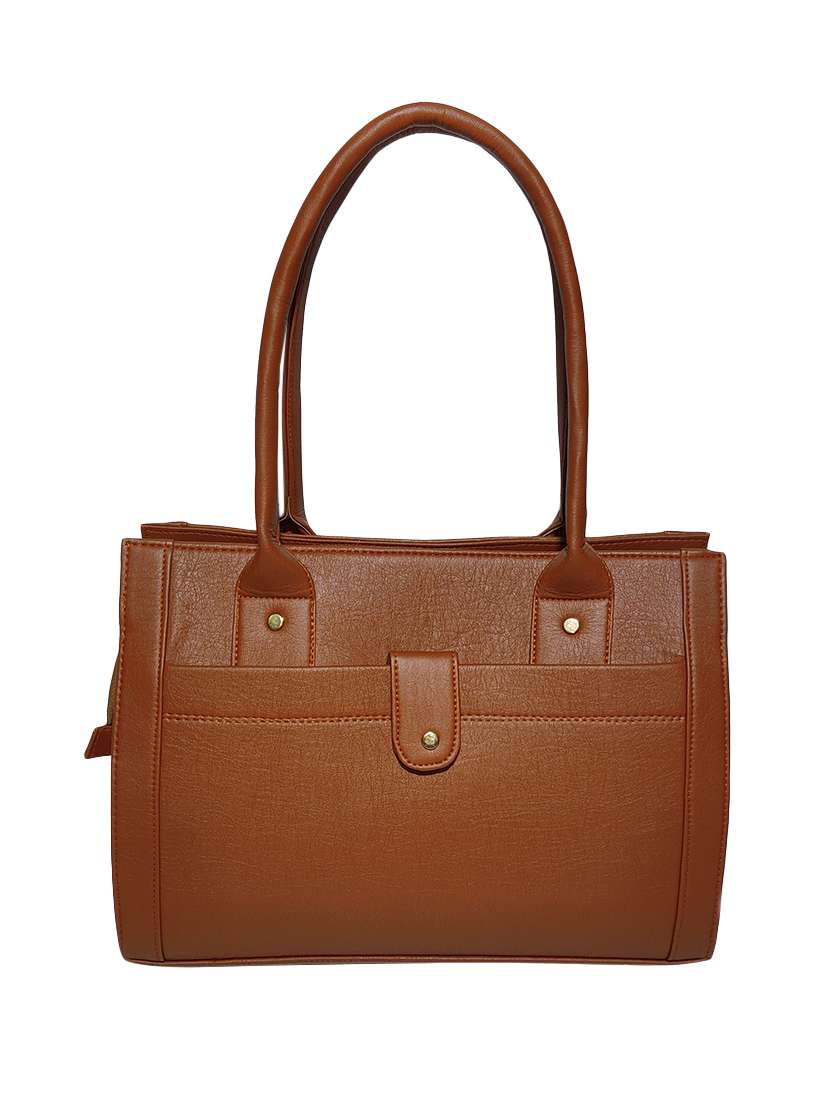 tan leatherette (pu) handbag - 18067031 -  Standard Image - 1