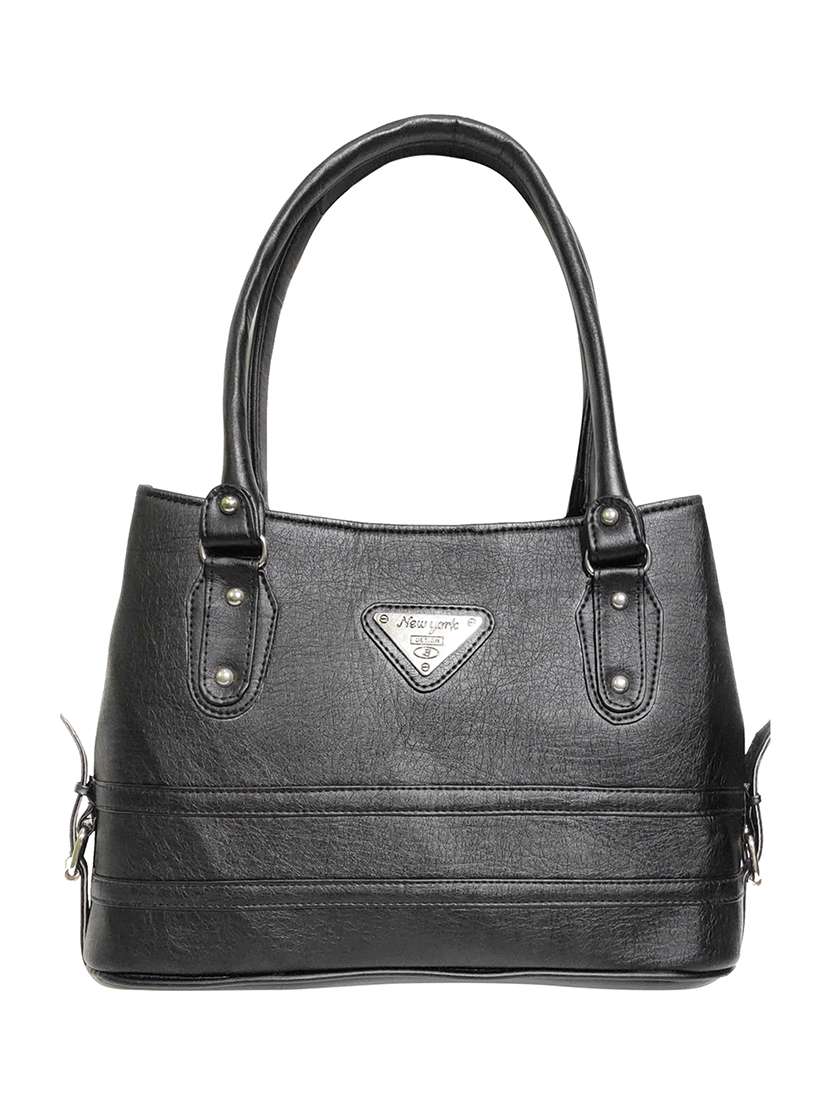 black leatherette (pu) handbag