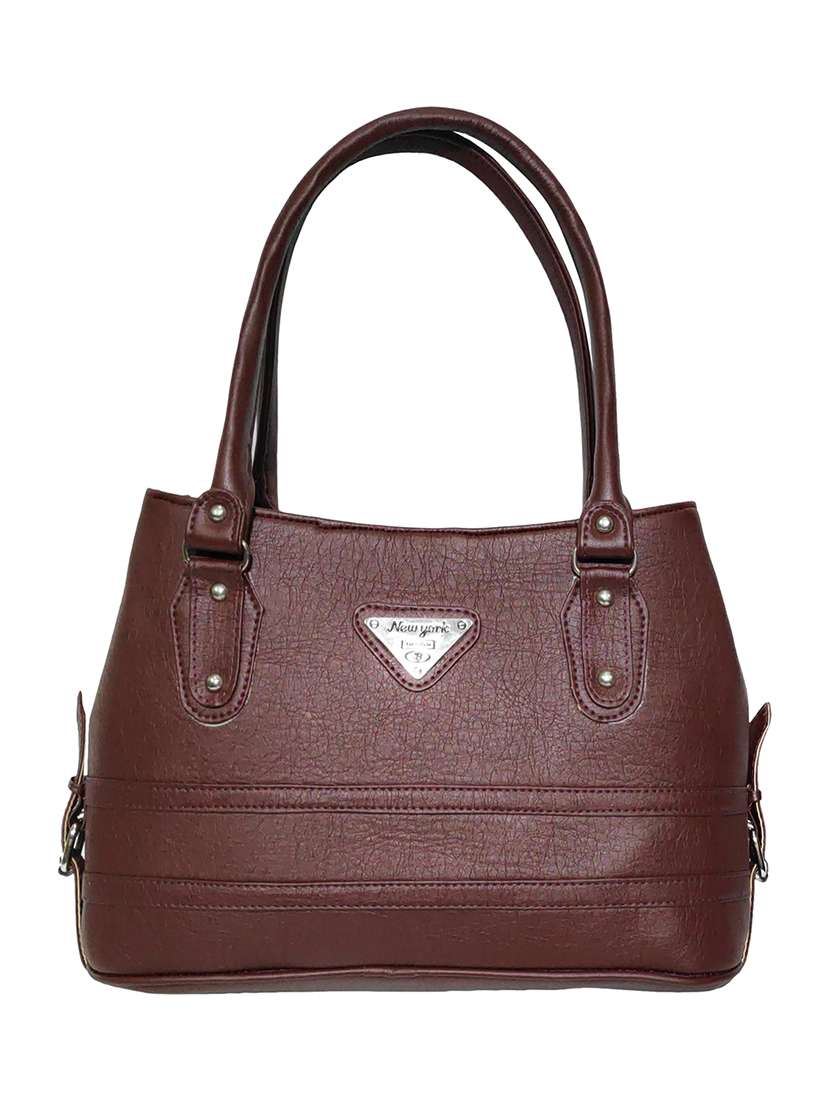 brown leatherette (pu) handbag - 18067035 -  Zoom Image - 0