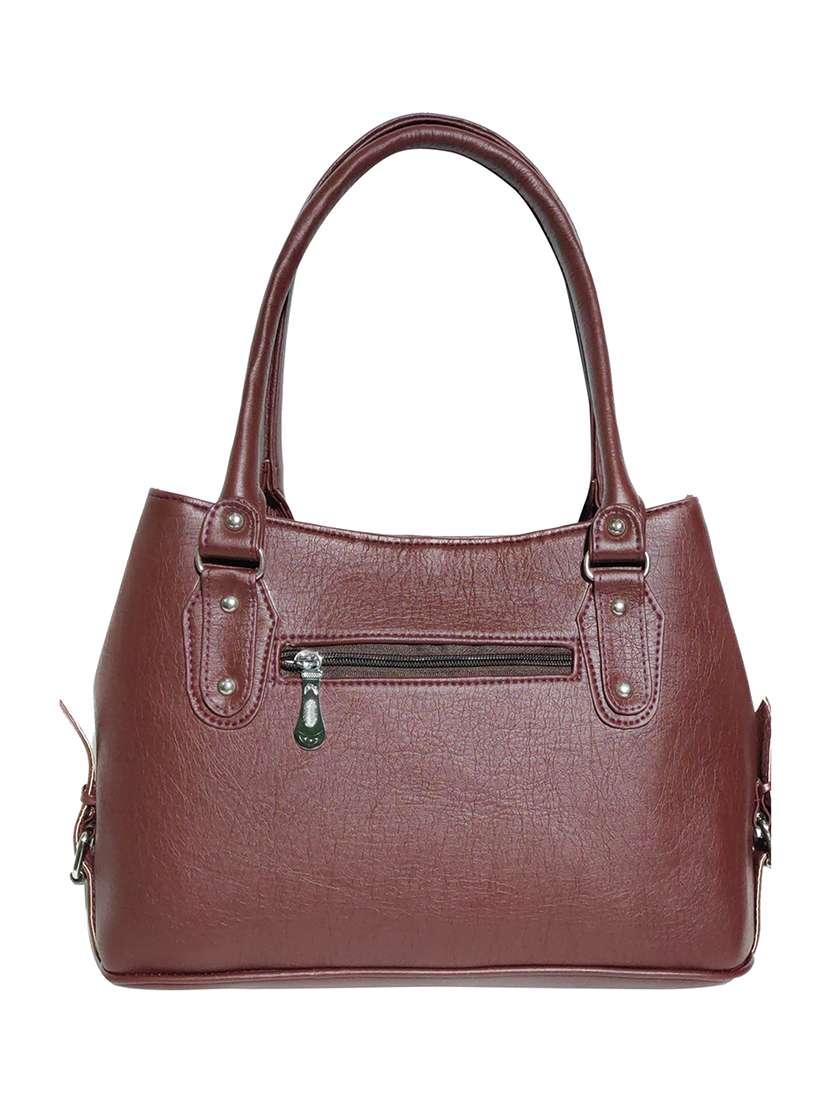 brown leatherette (pu) handbag - 18067035 - Standard Image - 1