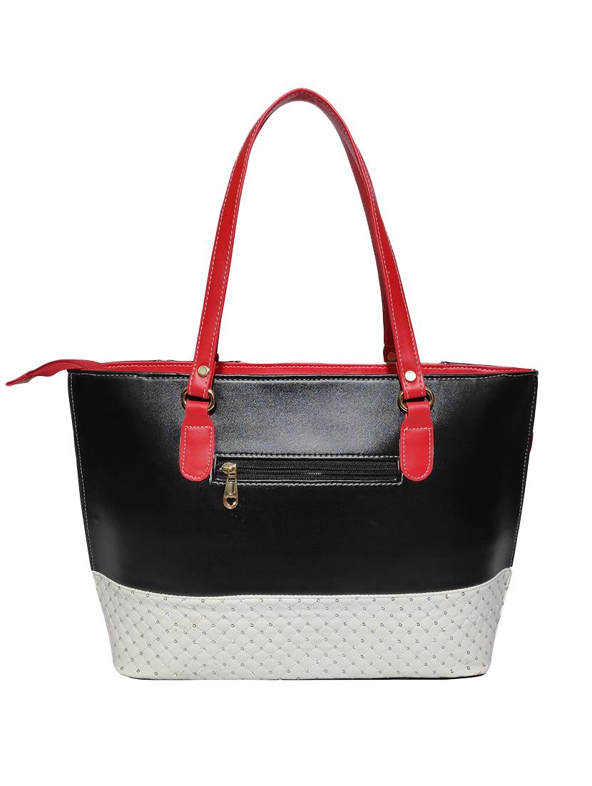 black leatherette (pu) handbag - 18067041 - Standard Image - 1