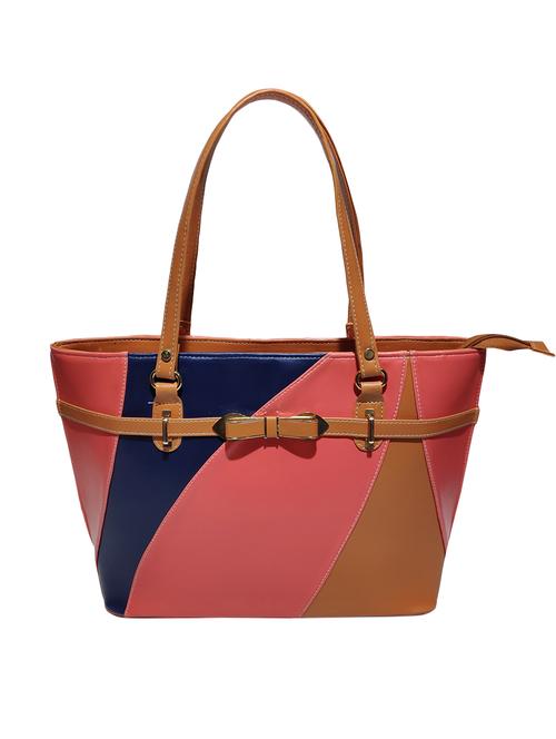 pink leatherette (pu) handbag - 18067042 - Standard Image - 0