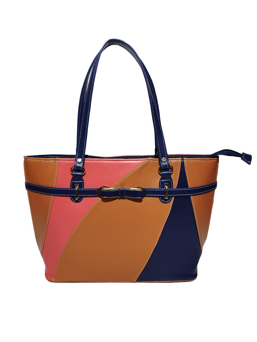 tan leatherette (pu) handbag - 18067043 -  Standard Image - 1