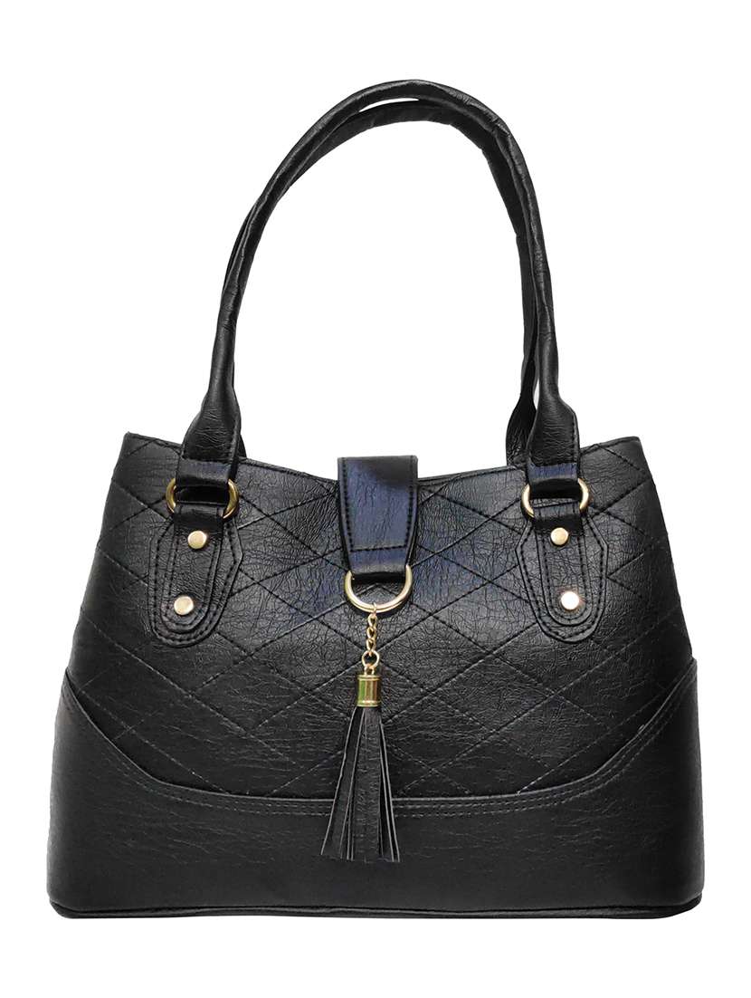 black leatherette (pu) handbag