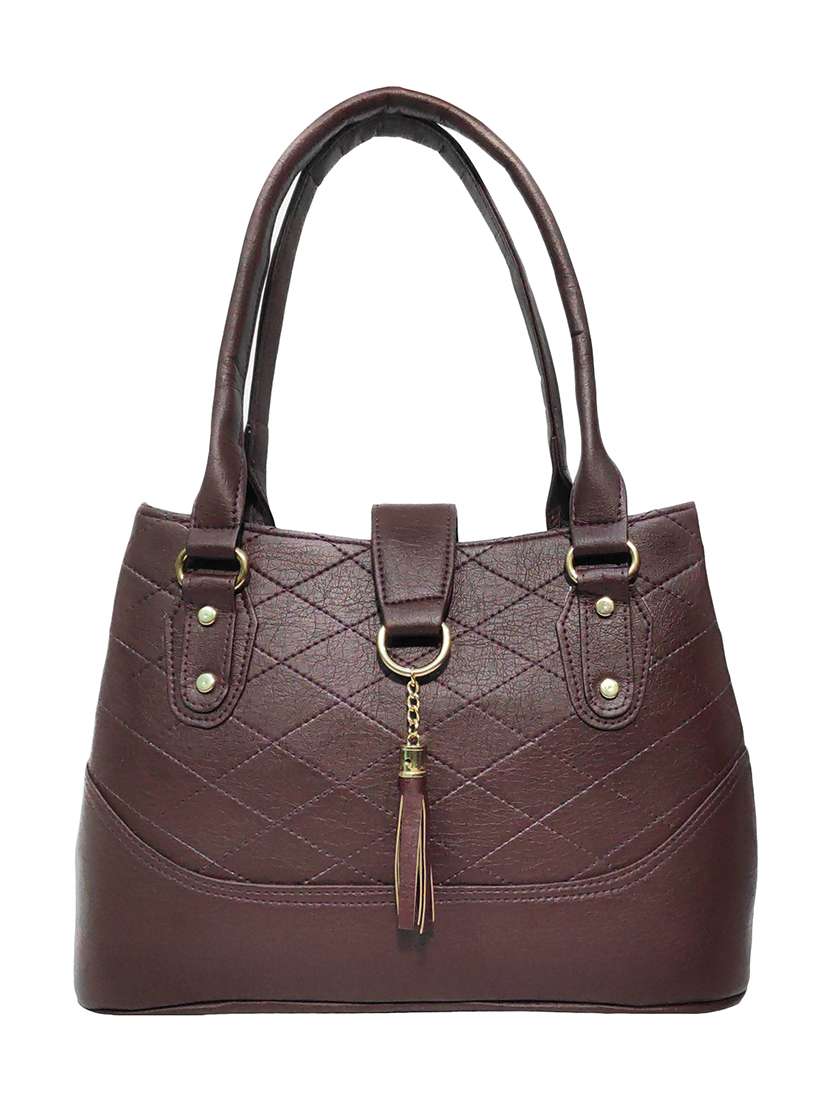 brown leatherette (pu) handbag