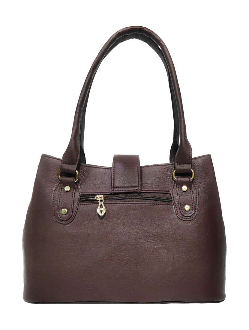brown leatherette (pu) handbag - 18067047 - Standard Image - 1