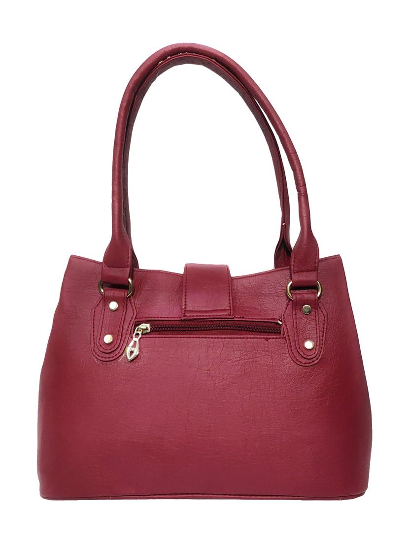 maroon leatherette (pu) handbag - 18067048 - Standard Image - 1