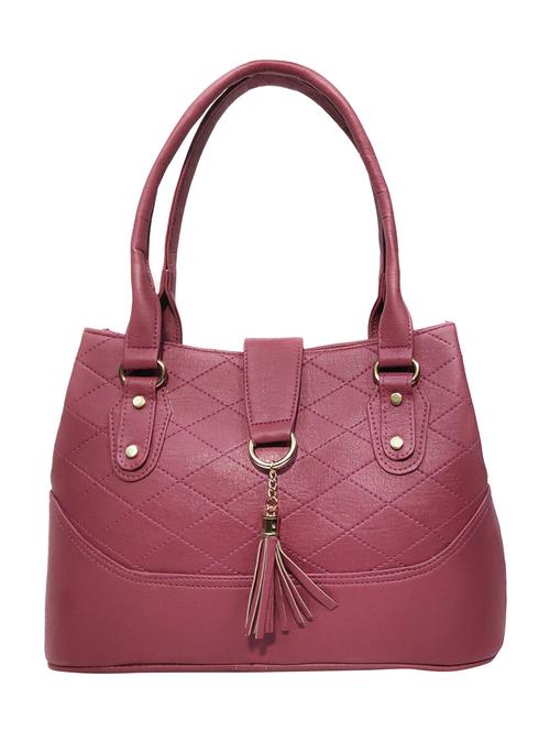purple leatherette (pu) handbag - 18067049 -  Standard Image - 0