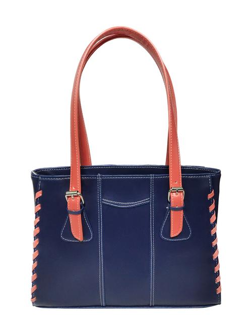 blue leatherette (pu) handbag - 18067056 - Standard Image - 0