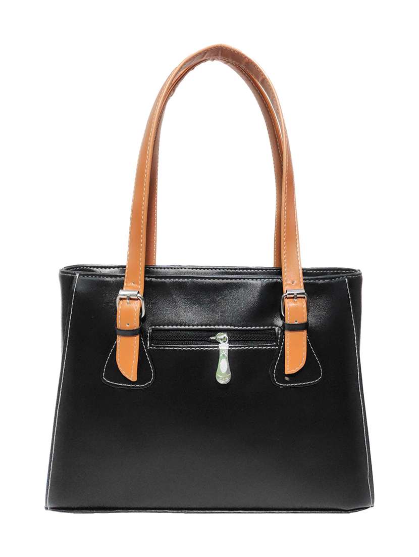 black leatherette (pu) handbag - 18067059 -  Standard Image - 1