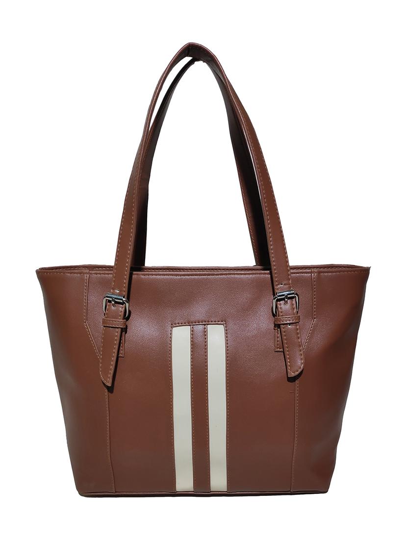 brown leatherette (pu) handbag - 18067063 - Zoom Image - 0