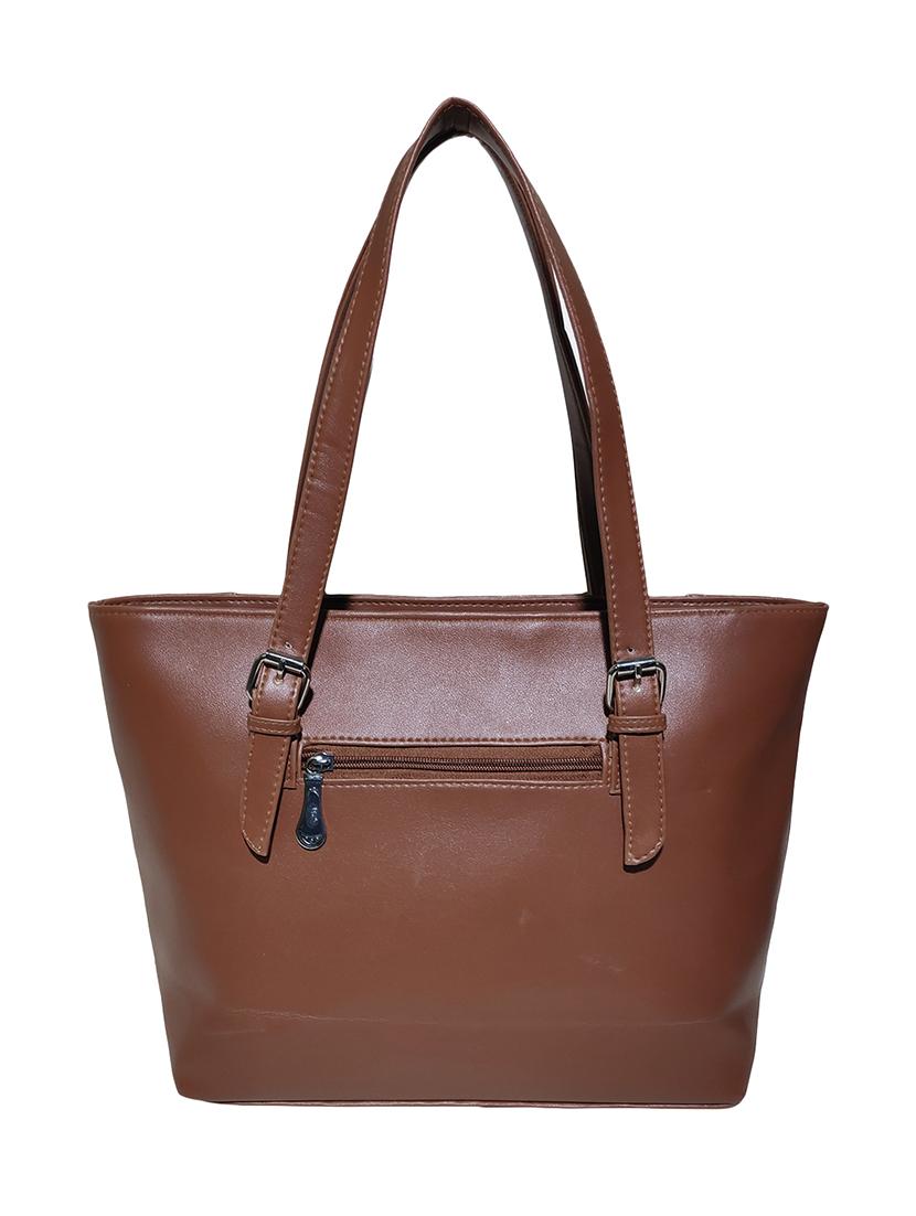 brown leatherette (pu) handbag - 18067063 - Standard Image - 1