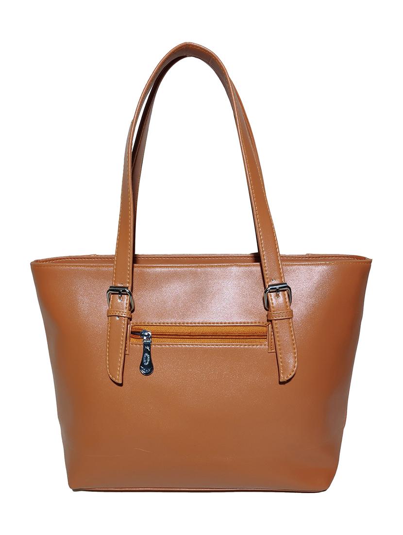 tan leatherette (pu) handbag - 18067067 -  Standard Image - 1