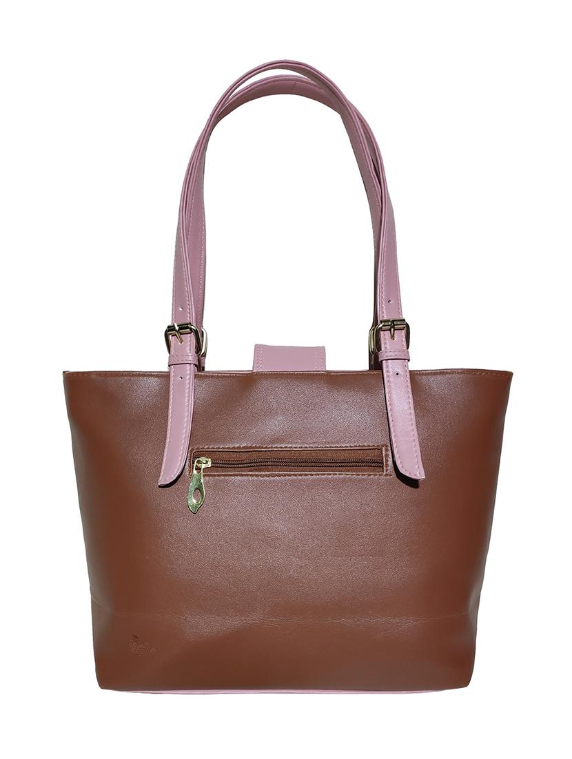 brown leatherette (pu) handbag - 18067069 - Standard Image - 1