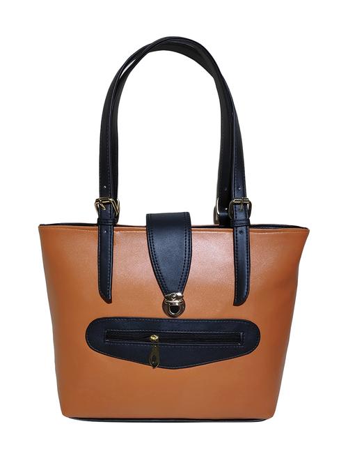 tan leatherette (pu) handbag - 18067073 - Standard Image - 0