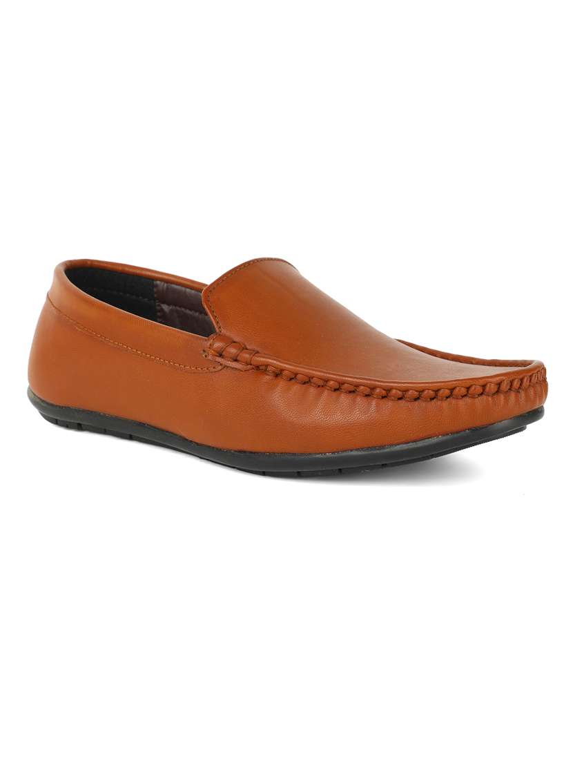 tan solid slip on loafer