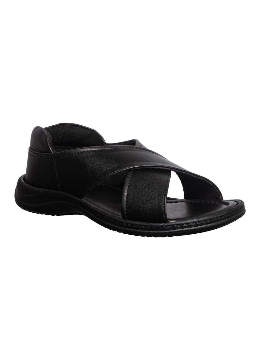 black slip on sandal