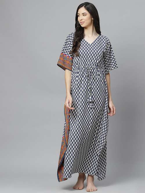 white crepe maxi kaftan - 18067803 -  Standard Image - 0