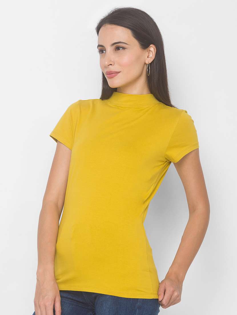 women's plain turtle neck t-shirt - 18068210 -  Standard Image - 1