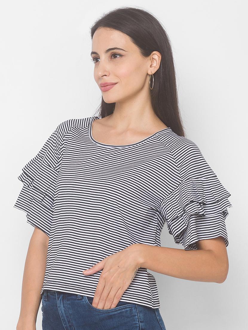 women's straight round neck top - 18068230 - Standard Image - 1